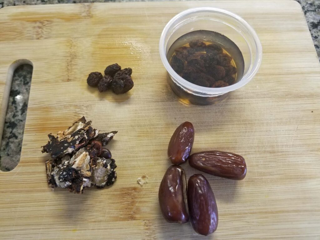 dates, tamarind, raisins